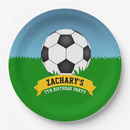 Voetbal-partij Papieren Bordje (Voorkant)