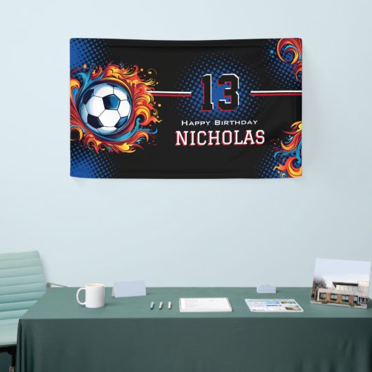 Voetbal-partij Spandoek (Beurs)