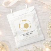 Voetbal Party Custom Favor Bag Goud en Wit Bedankzakje (Geknipt)