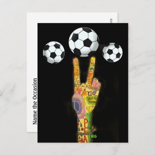 Voetbal Party! door SRF Uitnodiging Briefkaart (Voorkant / Achterkant)