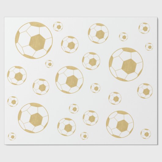 Voetbal Party Kinder gouden verjaardag Cadeaupapier (Vlak)