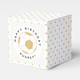 Voetbal Party Sport Custom in Goud en Wit Bedankdoosjes