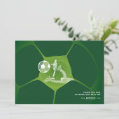 Voetbal Party Sport Game Dag Pitch Alle Leeftijd V Bedankkaart (Staand voorkant)