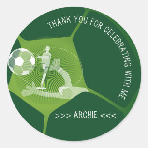 Voetbal Party Sport Game Dag Pitch Alle Leeftijd V Ronde Sticker