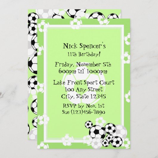 Voetbal Party Uitnodiging (Voorkant / Achterkant)