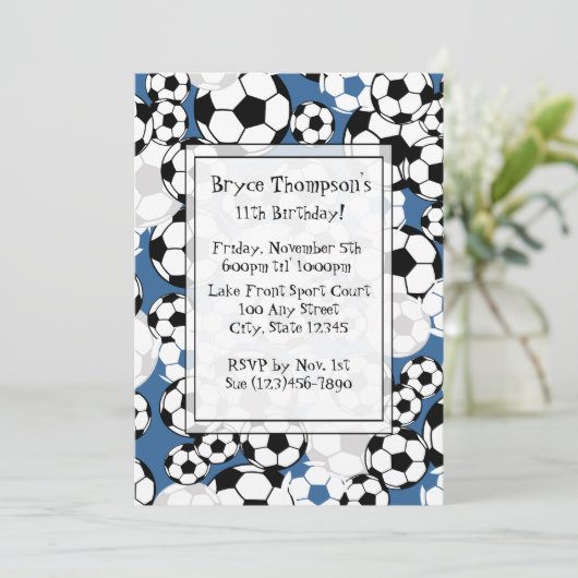 Voetbal Party Uitnodiging (Staand voorkant)