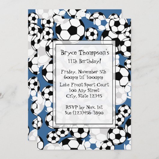Voetbal Party Uitnodiging (Voorkant / Achterkant)