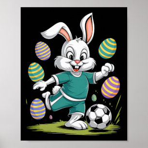 Voetbal Pasen Shirt Jongens Kinderen Paashaas Voet Poster