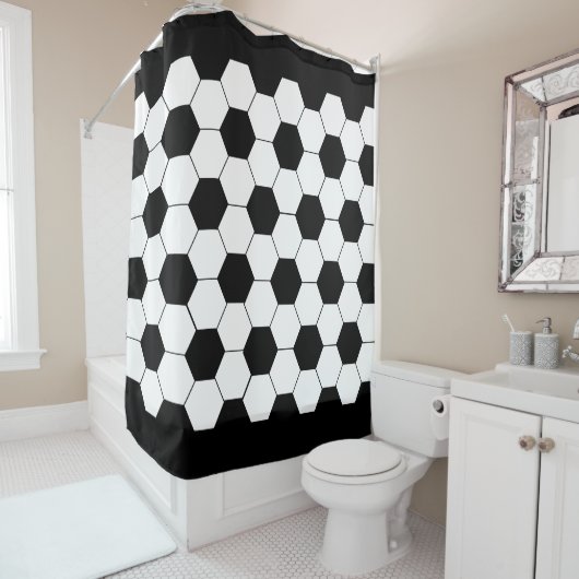 Voetbal Patroon Douchegordijn (In situ)