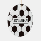 Voetbal |  patroon Football | Eigen naam Keramisch Ornament (Rechts)