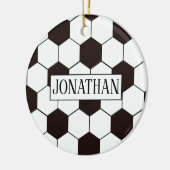 Voetbal |  patroon Football | Eigen naam Keramisch Ornament (Links)