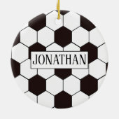 Voetbal |  patroon Football | Eigen naam Keramisch Ornament (Achterkant)
