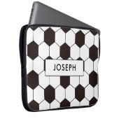 Voetbal | patroon Football | Eigen naam Laptop Sleeve (Voorkant Rechts)