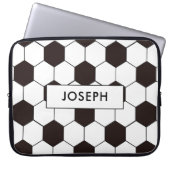 Voetbal | patroon Football | Eigen naam Laptop Sleeve (Voorkant)