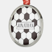 Voetbal |  patroon Football | Eigen naam Metalen Ornament (Links)