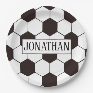 Voetbal patroon Football Eigen naam Papieren Bordje