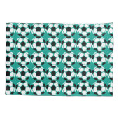 Voetbal Patroon Gepersonaliseerd Uniek Groen Kinde Kussensloop (Achterkant)