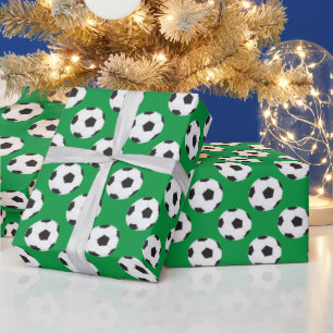Voetbal Patroon groen Cadeaupapier