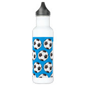 Voetbal patroon met gepersonaliseerde naam waterfles  (Links)