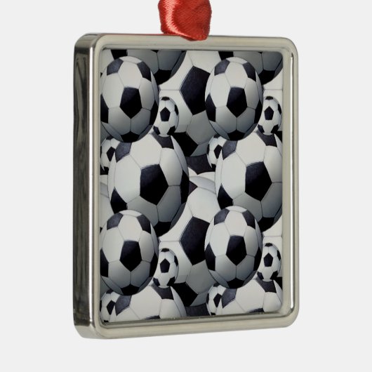 voetbal Patroon Metalen Ornament (Rechts)