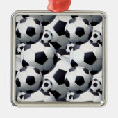 voetbal Patroon Metalen Ornament (Voorkant)