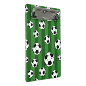 Voetbal Patroon op Groene Strepen Mini Klembord (Schuin)