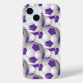 Voetbal Patroon Paarse Case-Mate iPhone Case (Achterkant)