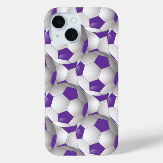 Voetbal Patroon Paarse Case-Mate iPhone Case (Achterkant)