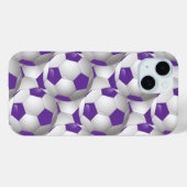 Voetbal Patroon Paarse Case-Mate iPhone Case (Achterkant (horizontaal))