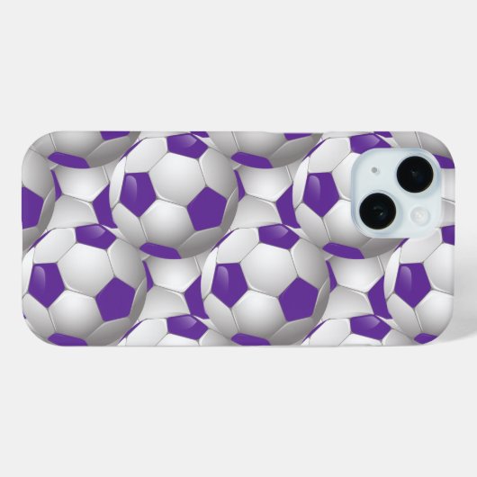 Voetbal Patroon Paarse Case-Mate iPhone Case (Achterkant (horizontaal))