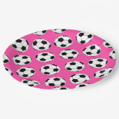 Voetbal Patroon roze Papieren Bordje (Gekanteld)