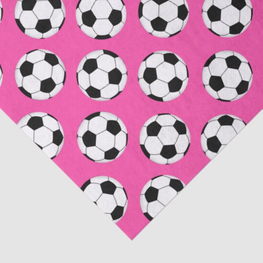 Voetbal Patroon roze Tissuepapier (Detail)