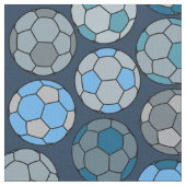 Voetbal Pattern Blues Stof (Close Up)
