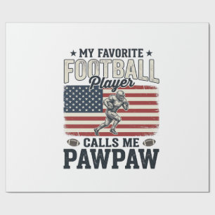 Voetbal Pawpaw Vintage Amerikaanse Vlag Shirt Ontw Cadeaupapier