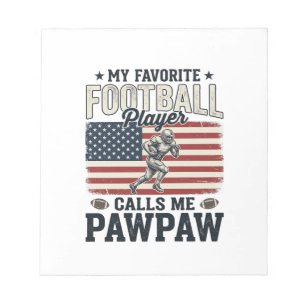 Voetbal Pawpaw Vintage Amerikaanse Vlag Shirt Ontw Notitieblok