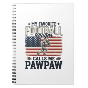 Voetbal Pawpaw Vintage Amerikaanse Vlag Shirt Ontw Notitieboek