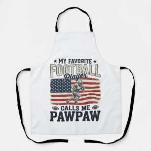 Voetbal Pawpaw Vintage Amerikaanse Vlag Shirt Ontw Schort