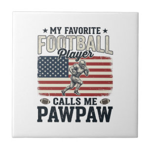 Voetbal Pawpaw Vintage Amerikaanse Vlag Shirt Ontw Tegeltje
