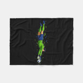 Voetbal Perfecte Doelman Veilige Strip  Fleece Deken (Voorkant (Horizontaal))
