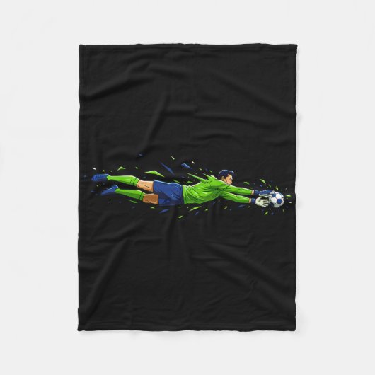 Voetbal Perfecte Doelman Veilige Strip  Fleece Deken (Voorkant)