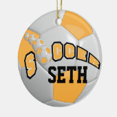 Voetbal personaliseren | Goud Keramisch Ornament (Links)