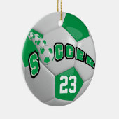 Voetbal personaliseren | Groen Keramisch Ornament (Rechts)