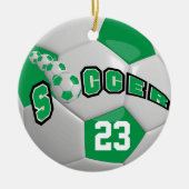 Voetbal personaliseren | Groen Keramisch Ornament (Voorkant)