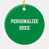 Voetbal personaliseren | Groen Keramisch Ornament (Achterkant)