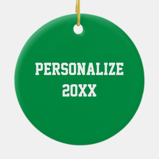 Voetbal personaliseren | Groen Keramisch Ornament (Achterkant)