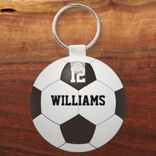 Voetbal Persoonlijk naamnummer Sleutelhanger (Voorkant)