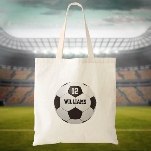 Voetbal Persoonlijk naamnummer Tote Bag