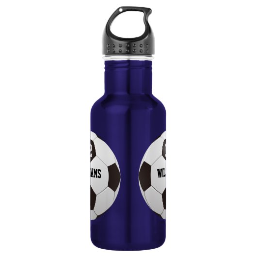 Voetbal Persoonlijk naamnummer Waterfles (Voorkant)