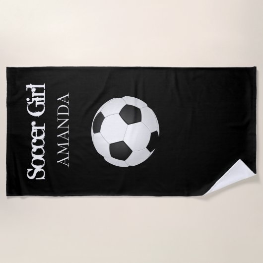 Voetbal persoonlijke handdoekjes strandlaken (Voorkant)