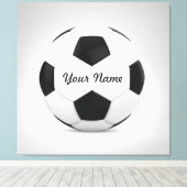 Voetbal - Persoonlijke naam Canvas Afdruk (Insitu (Houten vloer))